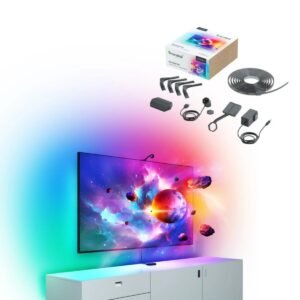 Nanoleaf 4D TV Screen Mirror Camera & LED Lightstrip 4m Kit| Backlight for up to 65" TV Monitor, Camera Mount, WiFi Smart LED RGBIC, Music React, works w/ Apple HomeKit, Alexa, Google, SmartThings