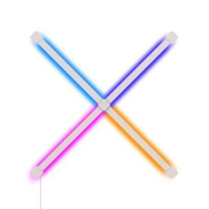 Nanoleaf LINES Squared Starter Kit |New 90 Degrees Connector, Smart WiFi LED System w/ Music Visualizer, Instant Wall Decoration, Home/Office Use, 16M+ Colors, UK 3-Pin Plug Type - 4 packs