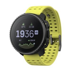 Suunto VERTICAL STAINLESS Adventure Watch| Long Battery, Outdoor Offline Maps, Storm Alarm, Weather Forecast, Dual-band GPS/GNSS, Heart Rate, 95+ Sports Mode, Planner, Made in Finland - Black Lime