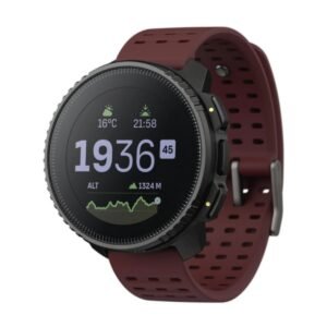 Suunto VERTICAL STAINLESS Adventure Watch| Long Battery, Outdoor Offline Maps, Storm Alarm, Weather Forecast, Dual-band GPS/GNSS, Heart Rate, 95+ Sports Mode, Planner, Made in Finland - Black Ruby