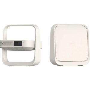 XGIMI Elfin Flip Plus Portable Projector, Google TV with Licensed Netflix, 500 ISO Lumens, 1080P Resolution Home Projector, Build-in Adjustable Stand, Lightweight and Compact Design, Screen Adaption