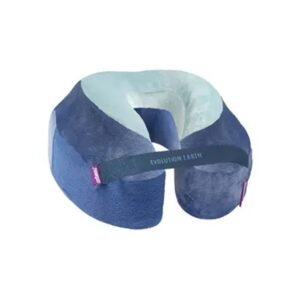Cabeau Evolution Earth Pillow Eco-Friendly Memory Foam Neck Pillow w Chin & Neck Support, Keeps Mouth Closed, No Head Tilt, Good AirFlow, Seat Strap, for Travel & Home, Washable Cover - Water Blue