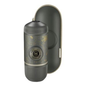 Wacaco Nanopresso Dark Souls| Portable Espresso Machine w/ Travel Case, 18Bar High Extraction Power, 80ml Water Capacity, Works w/ NS Adapter for Capsules, For Camping, Travel, Office, Home - Grey