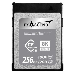 Exascend Element CFexpress Type B Card 256GB/ Read: 1800 MB/s, Write: 1200 MB/s