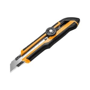 Tolsen 18mm Snap-Off Blade Knife 18x100mm, Model 30092 – Ergonomic Anti-Slip Grip, Manual Locking System, Built-In Blade Storage, Durable & Reliable, Larger copper core knob