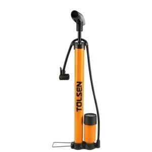 Tolsen Hand Pump for Bicycle 38 x 610 mm, 65505, Pressure Indicator, Durable Construction, Easy Grip Handle, Portable Design, Suitable for Bicycle Inflation and General Use