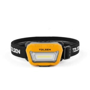 Tolsen LED Rechargeable Sensor Headlamp, 60012, Adjustable Headband, Lightweight Design, Multiple Lighting Modes, Suitable for Workshop Outdoor Repair and General Use, Black and Orange