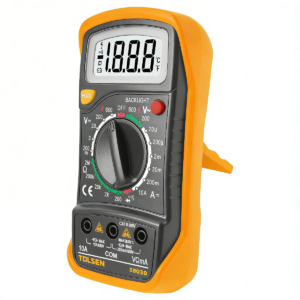 Digital Multimeter with LCD Display for Voltage, Current and Resistance Measurement, Portable Electronic Testing Device with Protective Housing for Electrical Maintenance, Troubleshooting, Workshop