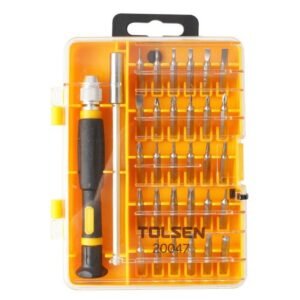 Tolsen 32-Piece Precision Tool Set TLSN-20047 | Professional CR-V Mini Screwdriver & Bit Kit for Electronics, Mobile, Laptop, Watch, Glasses Repair with Storage Case